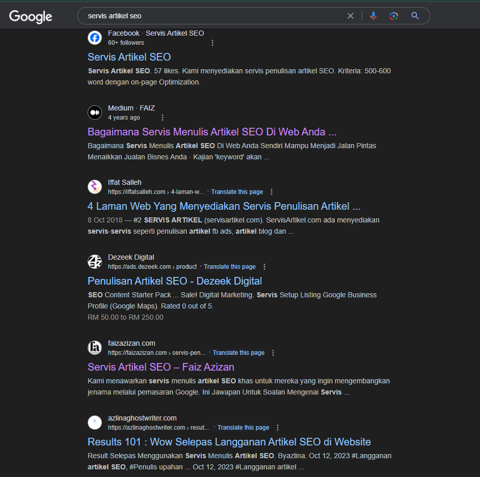 Malay SEO Content Service